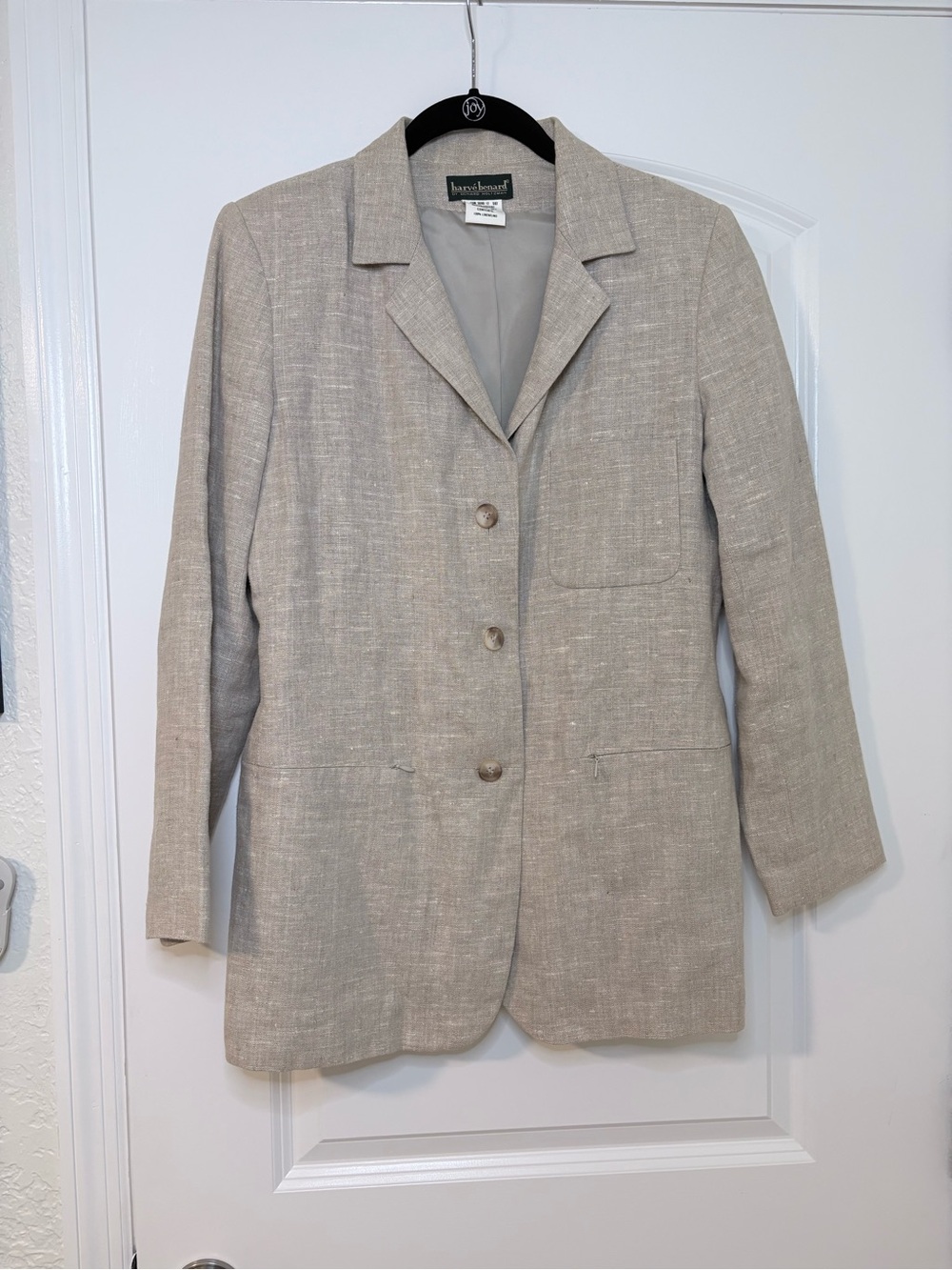 VINTAGE 1980/1990s Harve Benard Beige Linen Women's Blazer